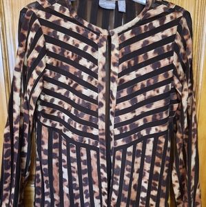 Women's leopard print, sheer, Travelers collection jacket by Chico's. Size 4/6